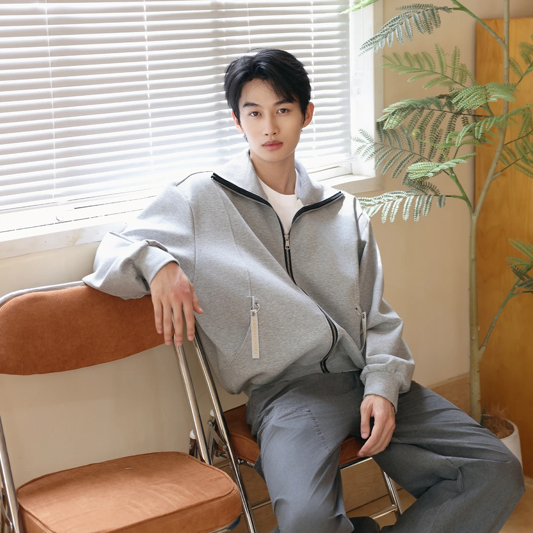 VANNYBUNNY灰色拉链卫衣外套开衫韩版休闲宽松运动春秋