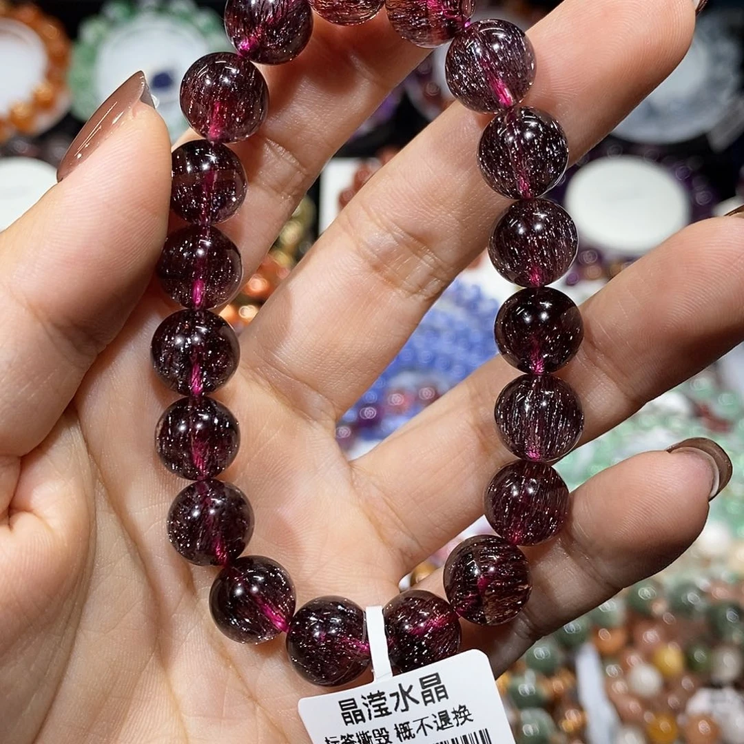 水晶手串未镶嵌骨干红超七10