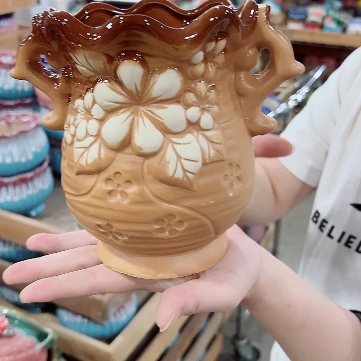 有孔，凑单福利满10元发货陶瓷多肉花盆！