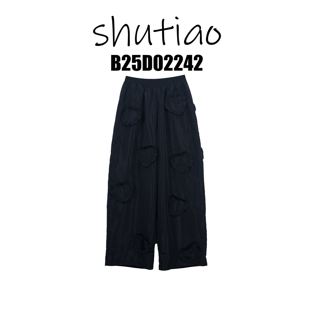【SHUTIAO】2025夏季：新款小众设计款爱心裤子B25D02242