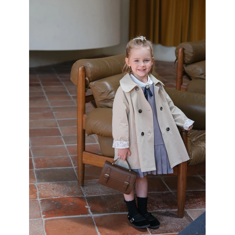 【6.18反季清】高定童装女童风衣外套春秋儿童休闲外套中长款 IC633