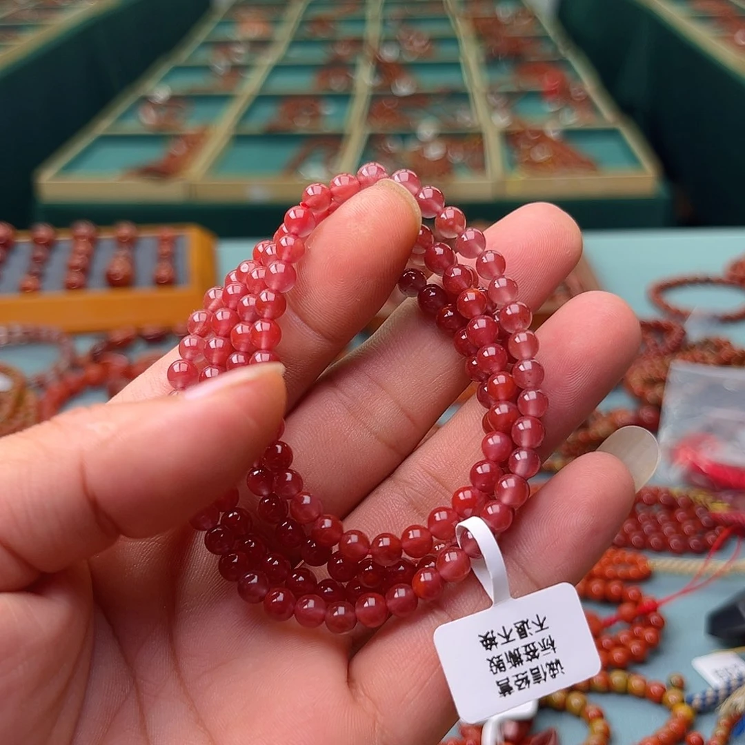 手链未镶嵌南红玛瑙玫瑰色5+