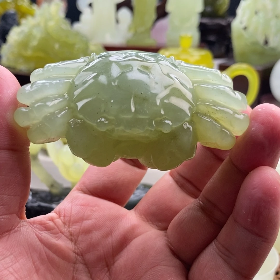 岫玉未镶嵌四大名玉手把件