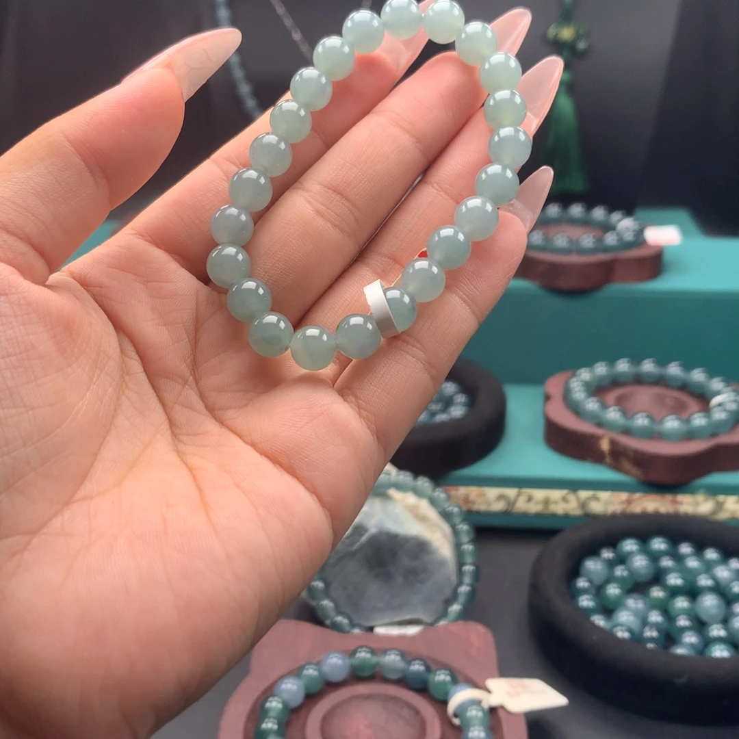 翡翠未镶嵌手链卡8mm圆珠福利款