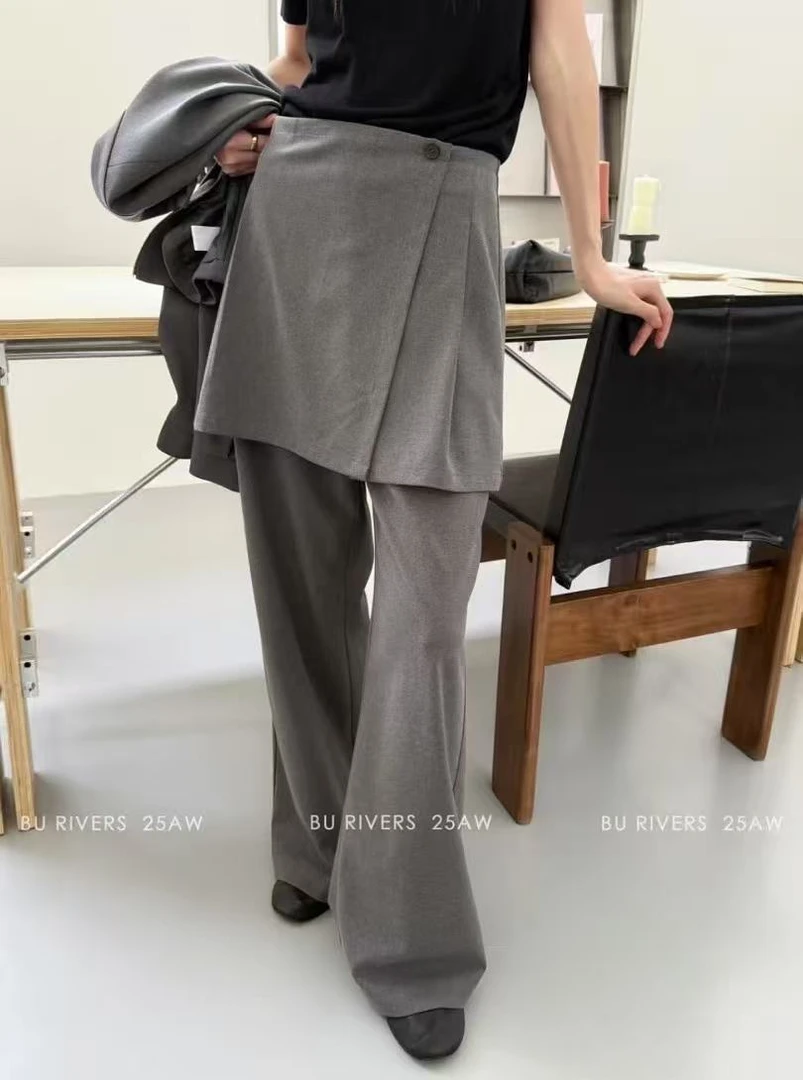 BU RIVERS极简显瘦屁帘阔腿裤 32226（屁帘不可拆卸福福）