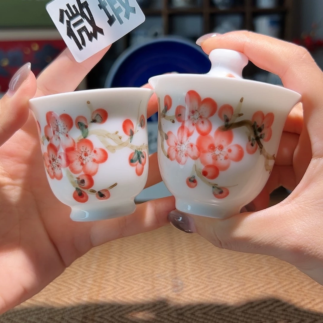 【闪购商品】微瑕 手绘 盖碗