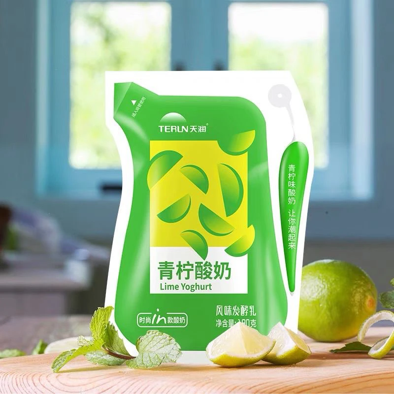 新疆特产天润青柠酸奶全脂风味发酵乳180克12袋低温盖瑞酸奶