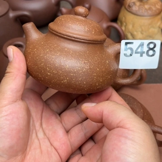 紫砂茶壶红降坡半手工210cc左右