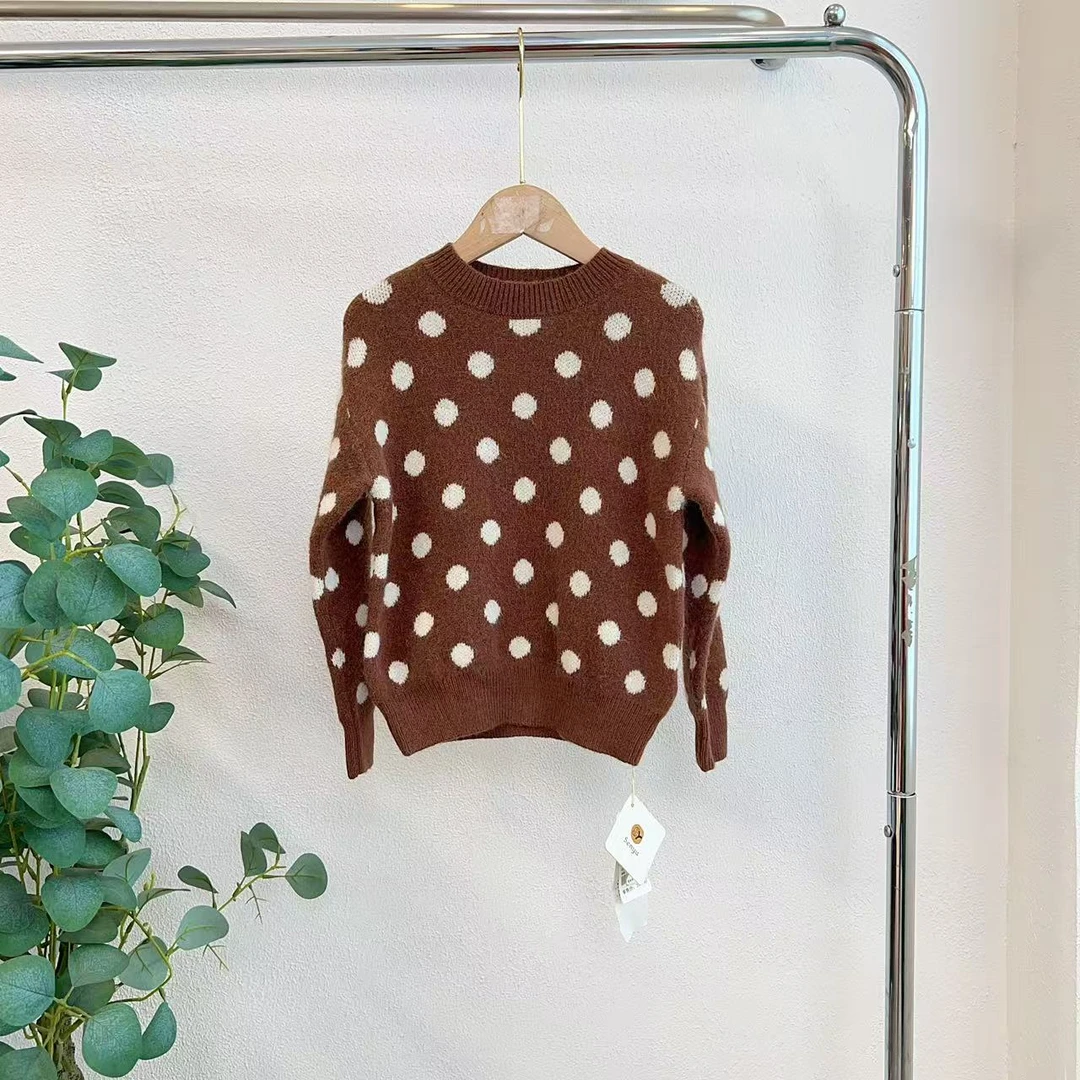 3757森咖色针织毛衫