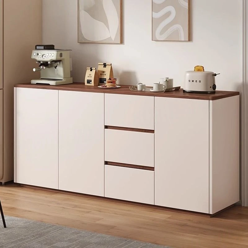 全实木餐边柜靠墙一体储物柜客厅收纳柜现代简约橱柜家用置物柜子