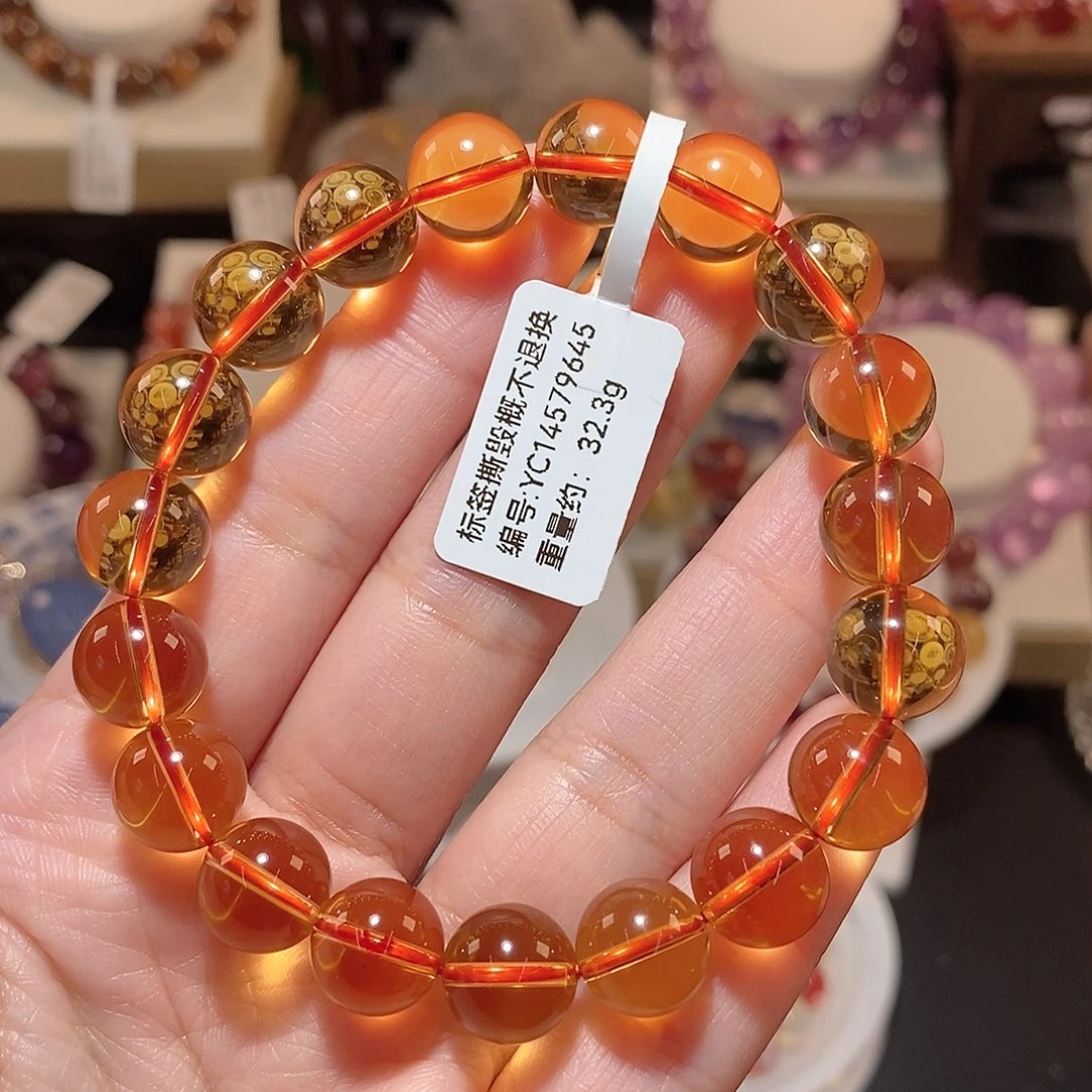 水晶手链未镶嵌不*F黄水晶10.6