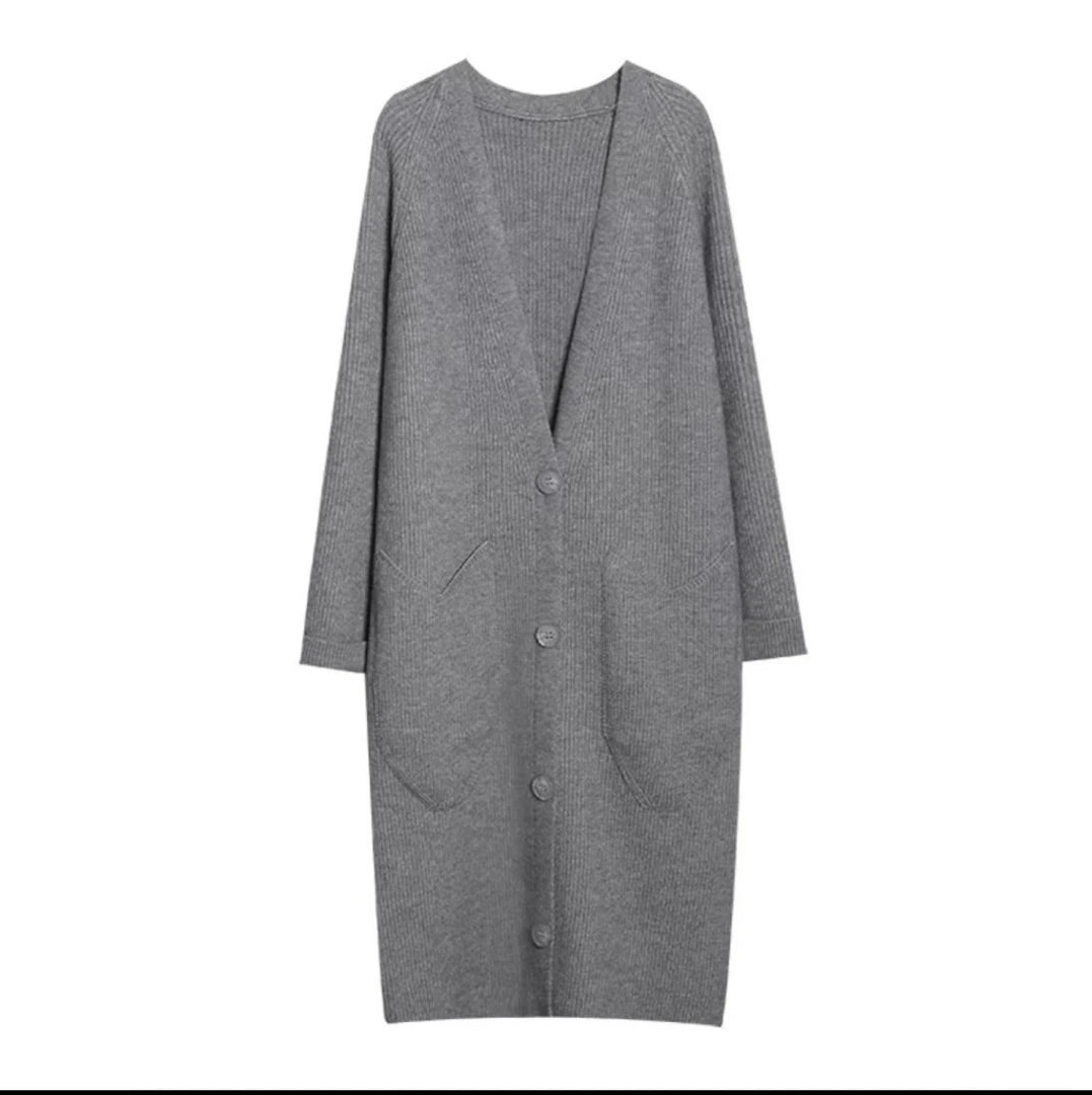 长款毛衣外套慵懒风2024新款针织开衫