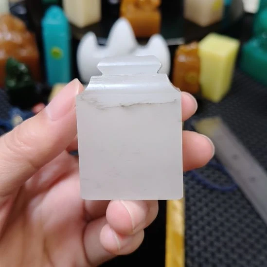 寿山石印石水墨冻秤砣