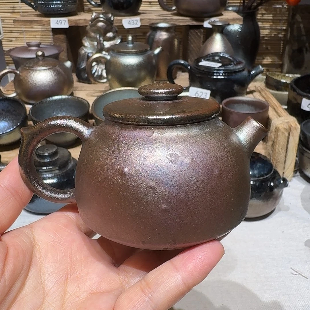 壶建水紫陶紫泥柴烧壶一瑕