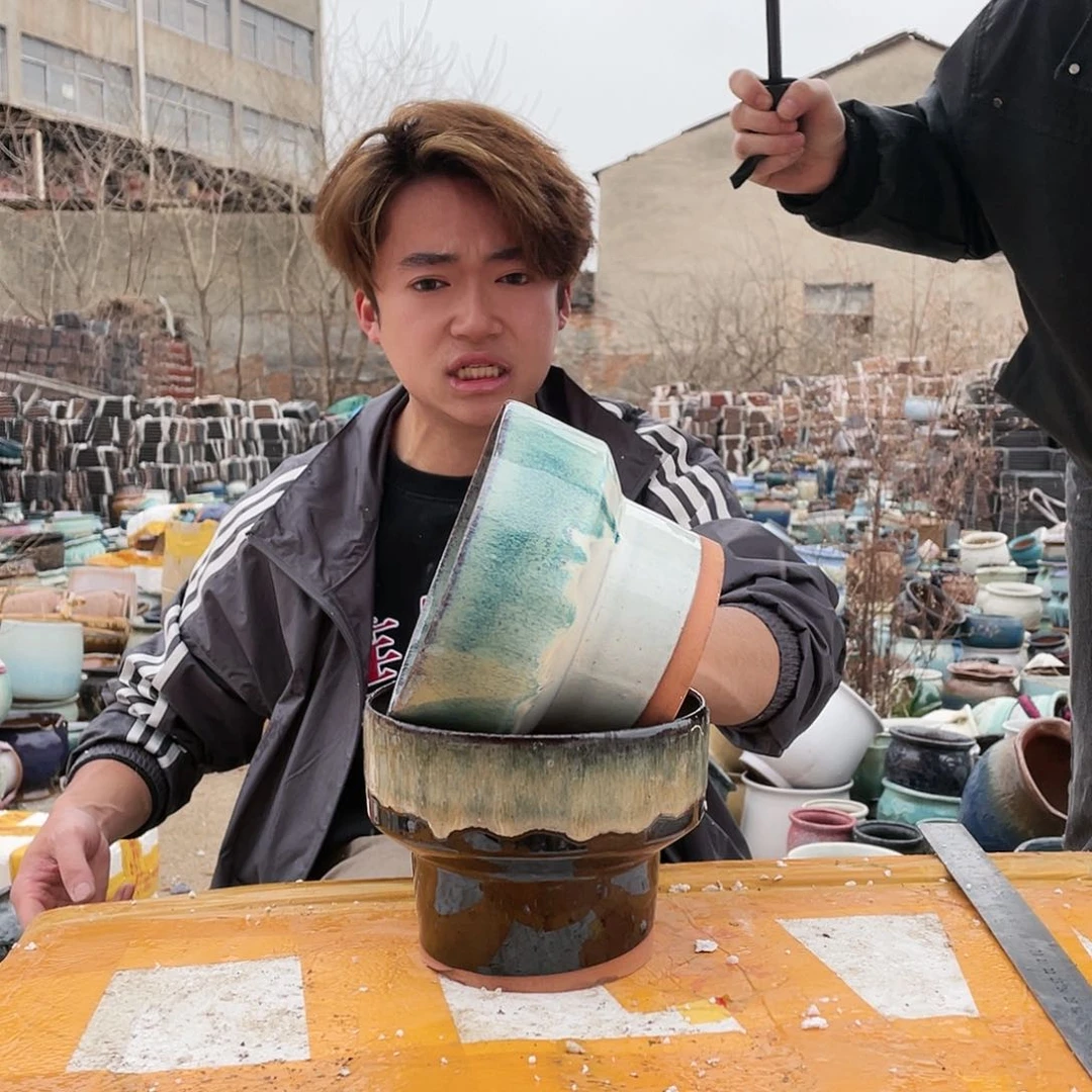 无铅玻璃宜兴紫砂花盆