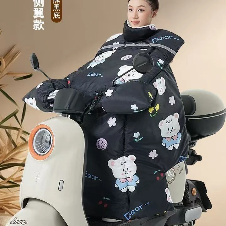 佳源运动时尚款电动车挡风被冬季加绒后围脖防寒两轮三轮车挡风被