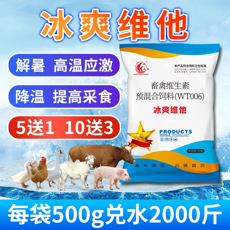 【冰爽维他】兽用抗热应激补充多种维生素解暑降温冰爽清凉畜禽通用