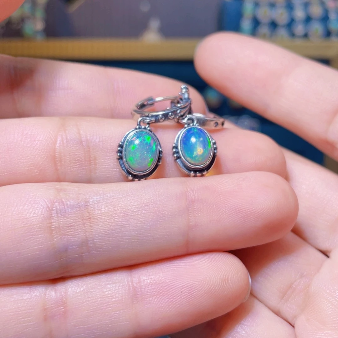 欧泊耳钉）银S925镶嵌习*