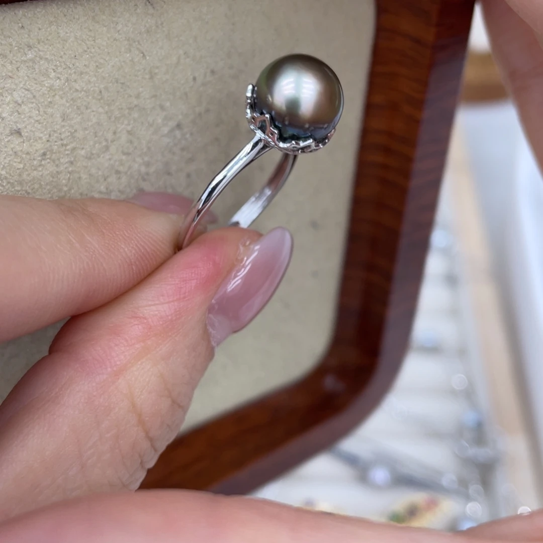 海水珍珠银S925镶嵌戒指