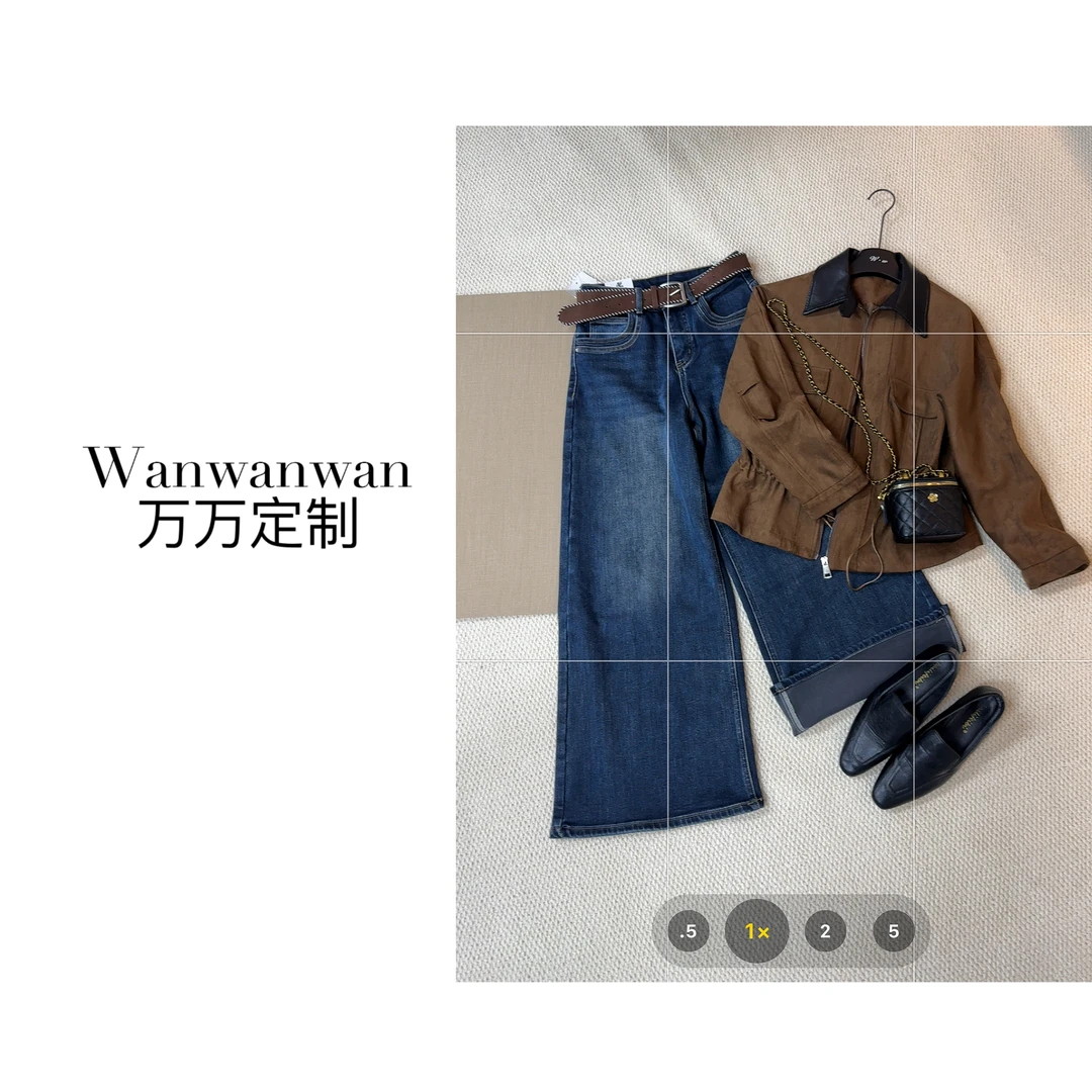 【Wanwan】冬款新款带弹牛仔裤直筒裤筒喇裤#26100