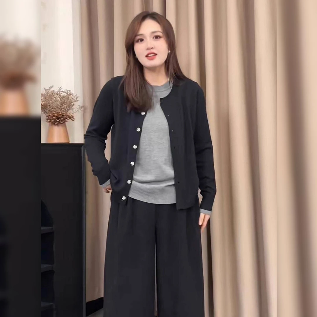 胖mm特大码女装撞色假两件针织开衫女秋冬季设计感宽松巨好看上衣