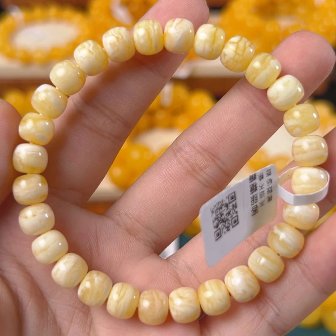 手链琥珀未镶嵌8.21g虎皮纹8mm zuo