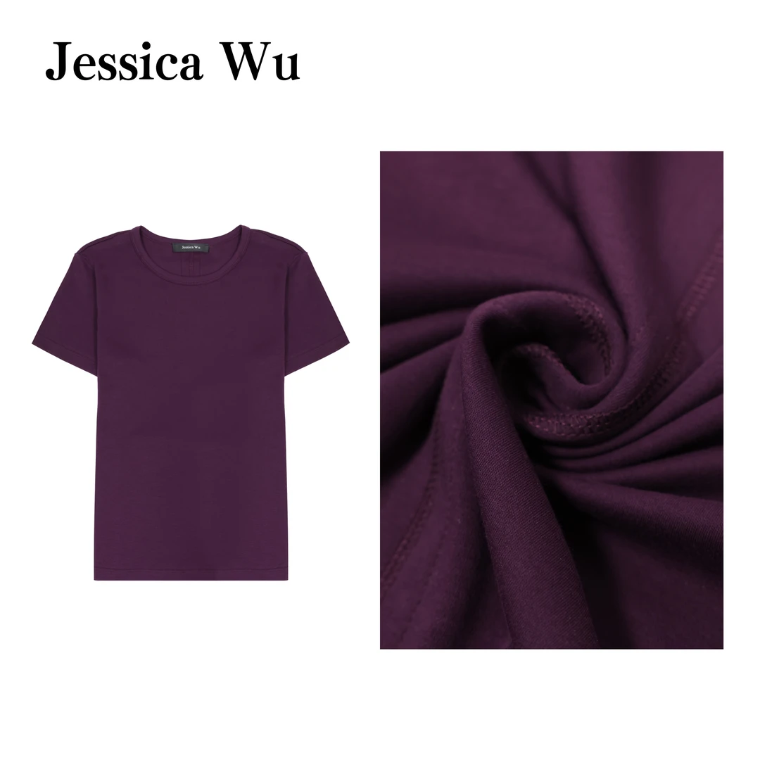 版型质感绝了~简约修身显瘦弹力夏季圆领正肩短袖2559J11001