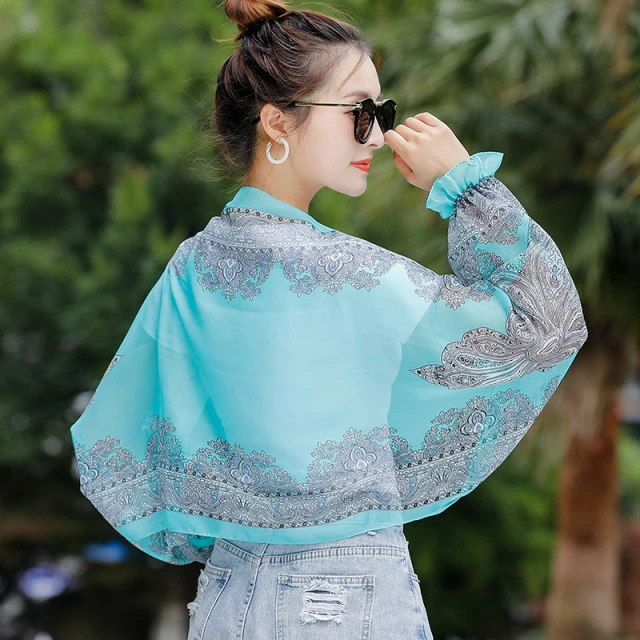 开车神器练车学车防晒披肩女夏季袖套薄款带袖手臂小披风骑车外搭