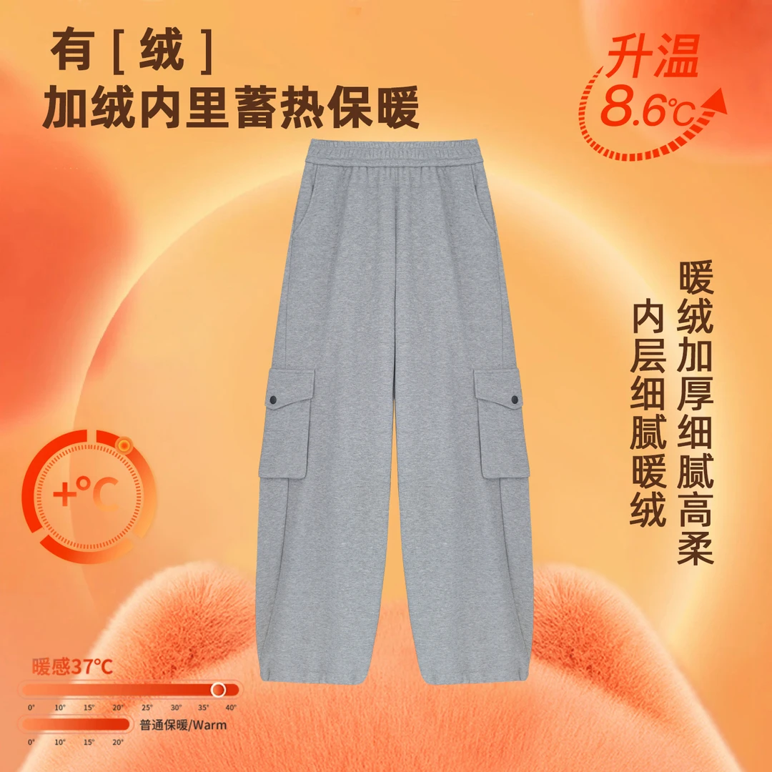 诗妮歌 | 厚绒伞兵工装裤 秋冬松弛感宽松舒适休闲裤通勤日常百搭