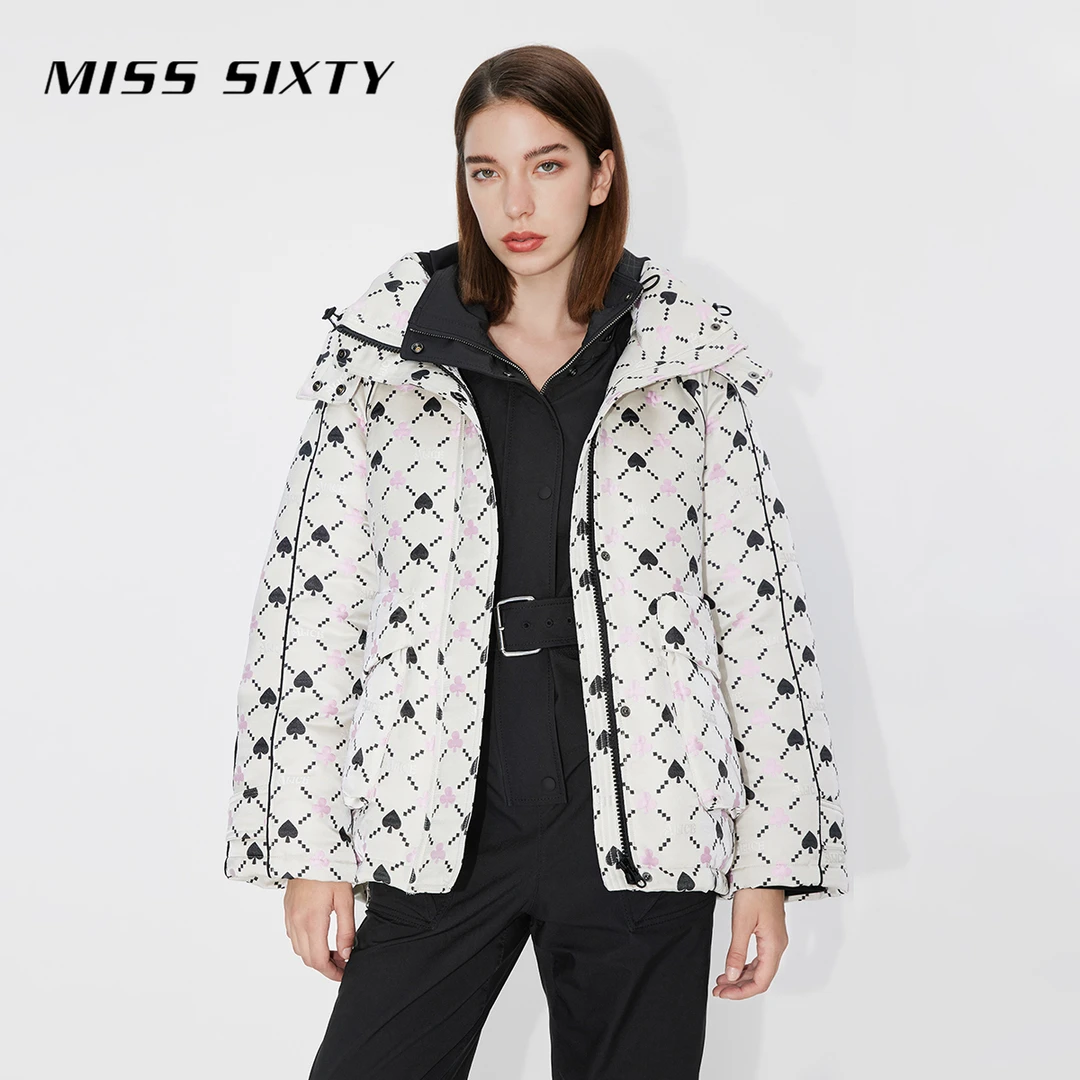 Miss Sixty爱丽丝连帽提花羽绒外套