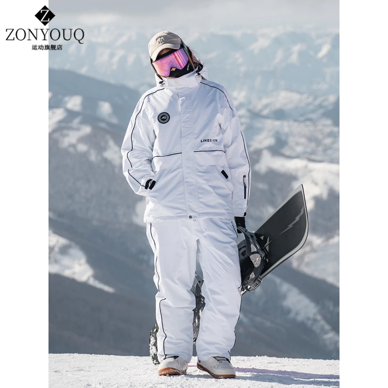 ZONYOUQ滑雪服男女套装冬季保暖加厚滑雪衣裤单板双板套装新款