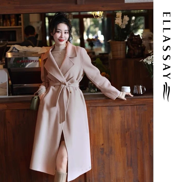 【新】歌力思秋冬新款气质大女主温柔毛呢大衣外套女EWB346D02100