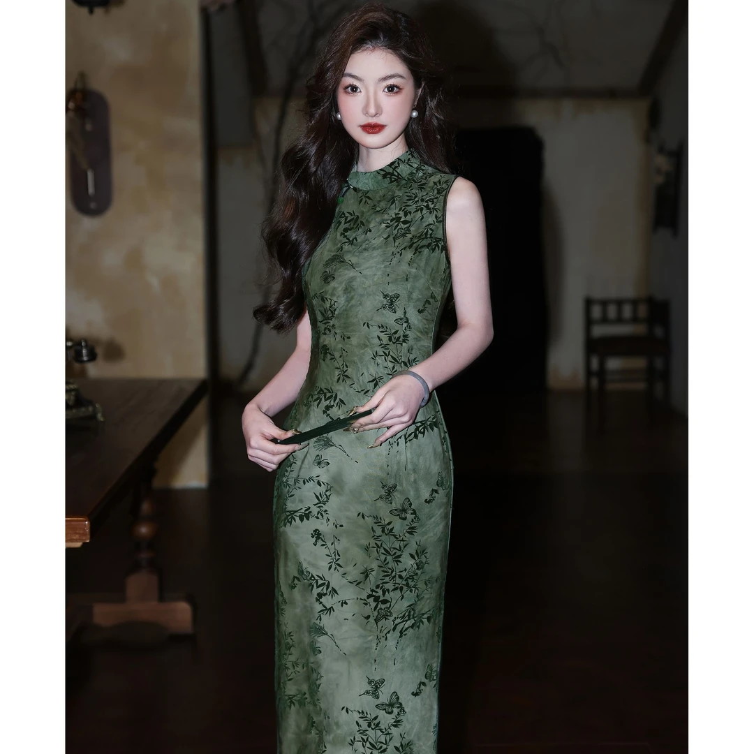 【竹韵江南】中国风显白气质传统款日常夏季旗袍双层衣长衣长120
