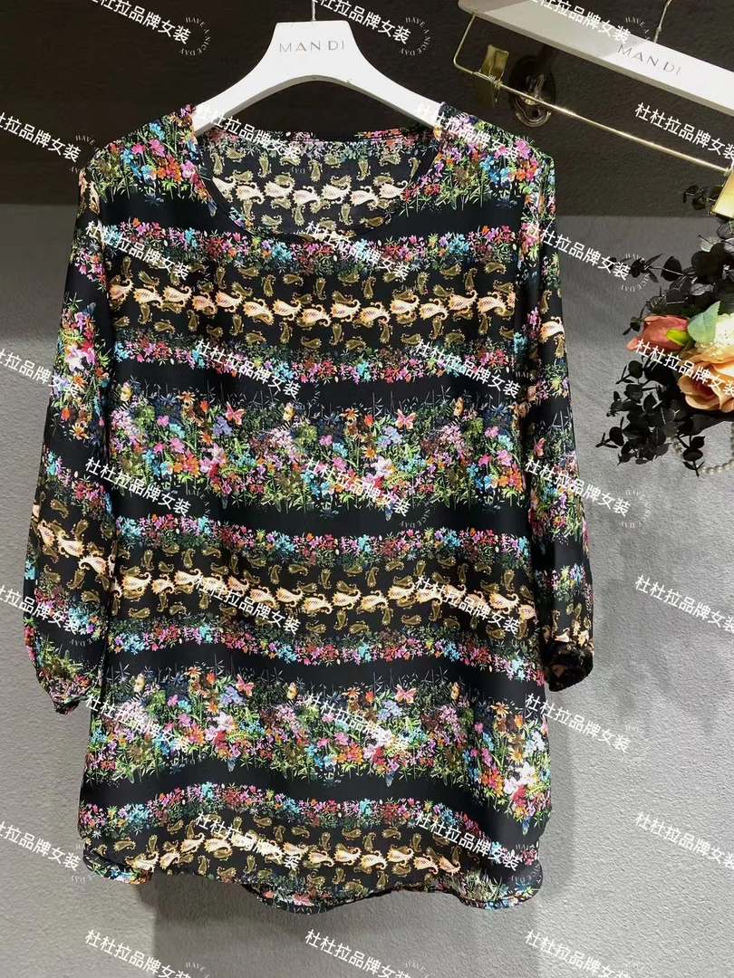 018-【小碎花】夏季实体热销百搭休闲圆领上衣