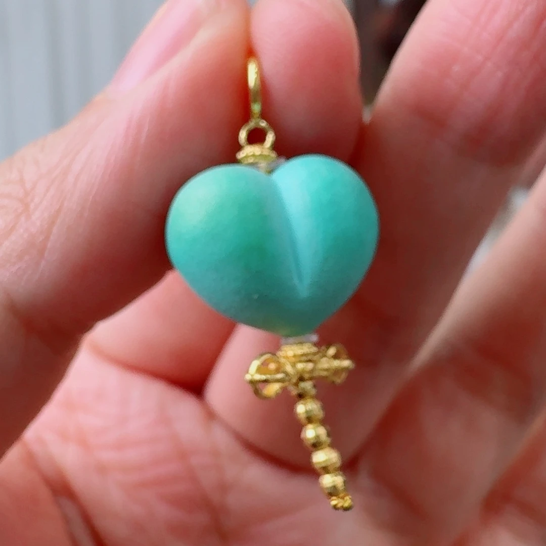 绿松石18K金镶嵌珠宝奇石