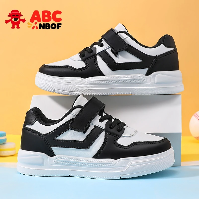ABC NBOF儿童运动鞋小白鞋男童板鞋男休闲鞋低帮黑白板鞋运动板鞋