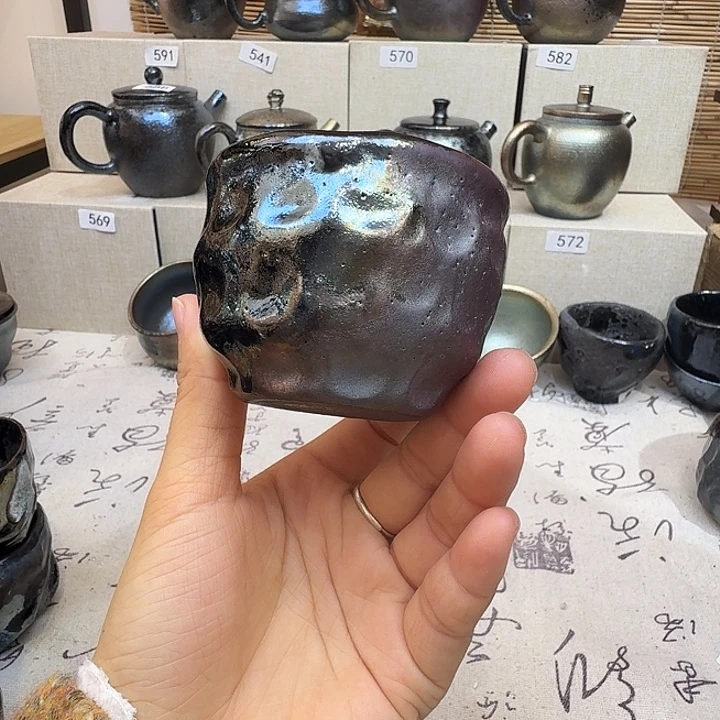 杯建水紫陶紫泥柴烧杯