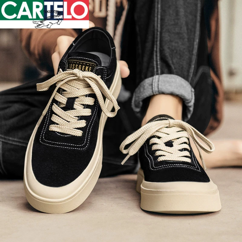 卡帝乐鳄鱼正品男鞋春季磨砂板鞋时尚百搭休闲鞋春秋鞋子男潮鞋