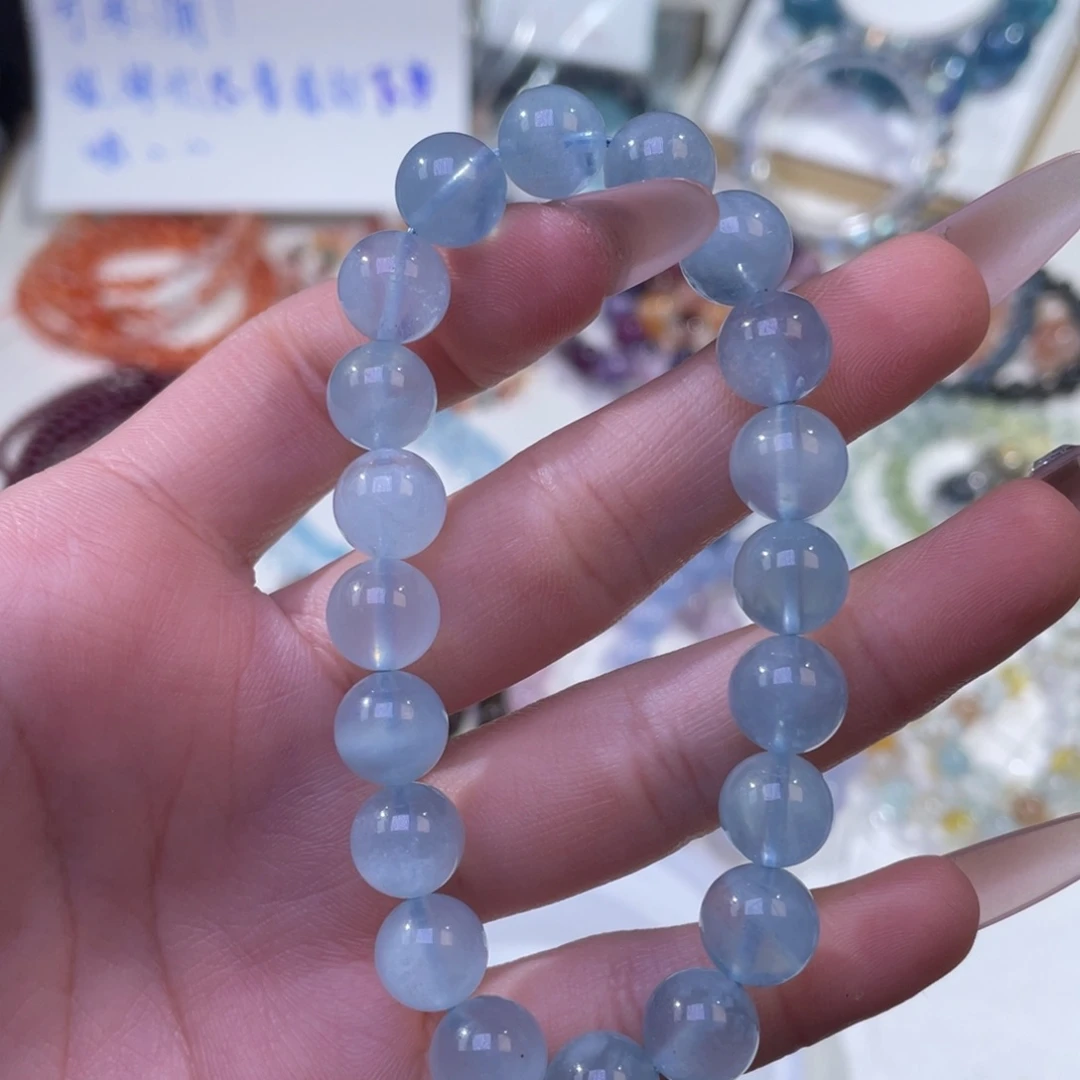 未镶嵌手链水晶蓝天白云海蓝宝9+