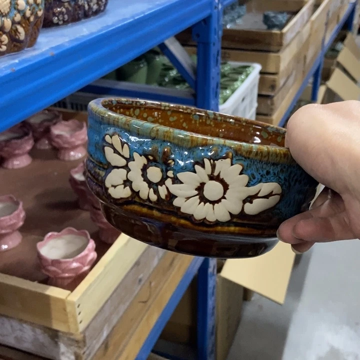 陶瓷花盆单场满9.9发17*8