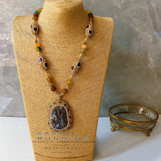 铜合金项链 多彩云娜苏卡系列满镶搭配9837手工气质复古彩色时尚