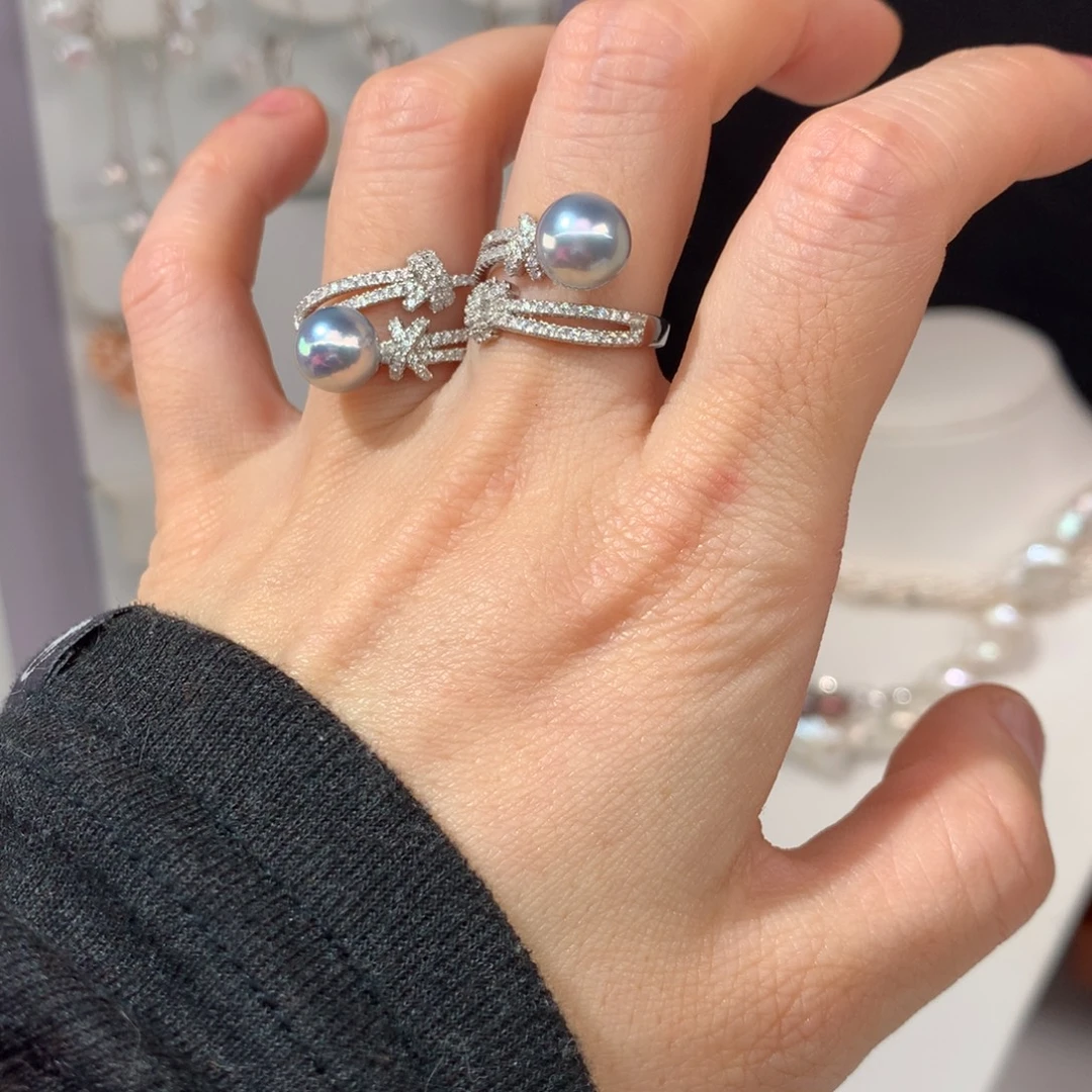 小****戒指银S925镶嵌海水珍珠