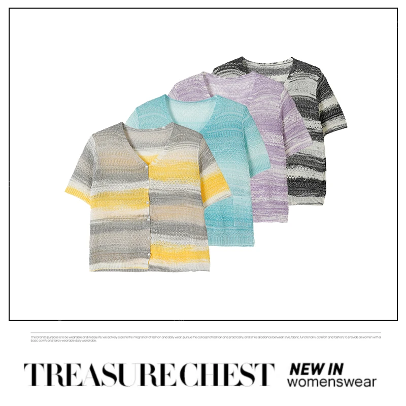 乔儿定制【美丽依旧】高端定制扎染新款针织开衫女百搭T恤防晒开衫