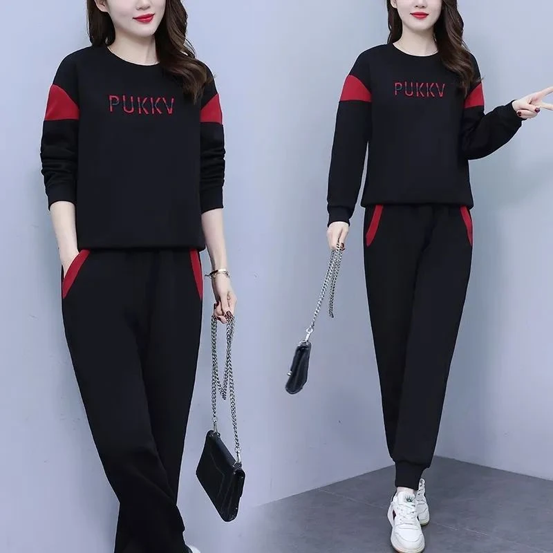 2025秋冬季女士运动服套装洋气减龄时髦休闲卫衣长袖长裤秋季宽松