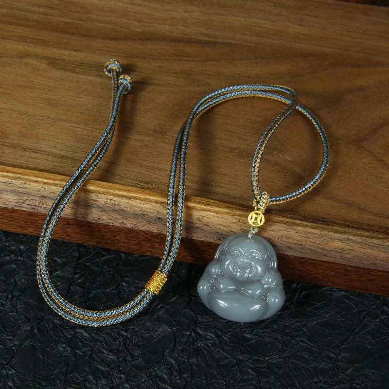 【香掌柜】和田玉烟紫佛公吊坠（发一件）