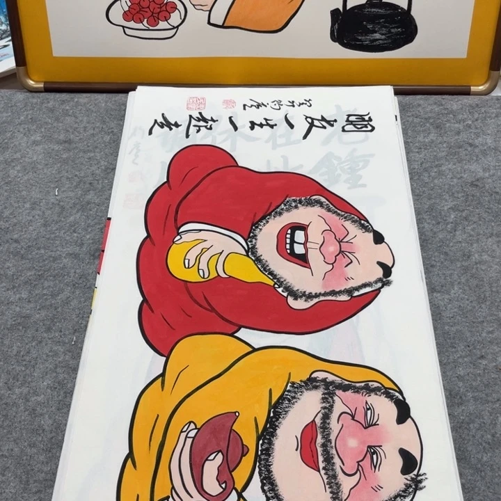 国画手绘禅意画一物一拍