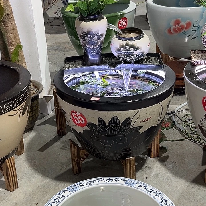 用***8景德镇陶瓷鱼缸直径73厘米好40厘米