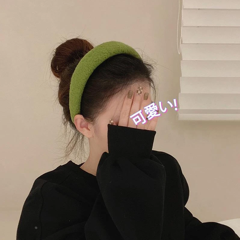 韩国毛绒宽边洗脸压发宽边海绵发箍女高颅顶头饰发卡头箍外出发饰