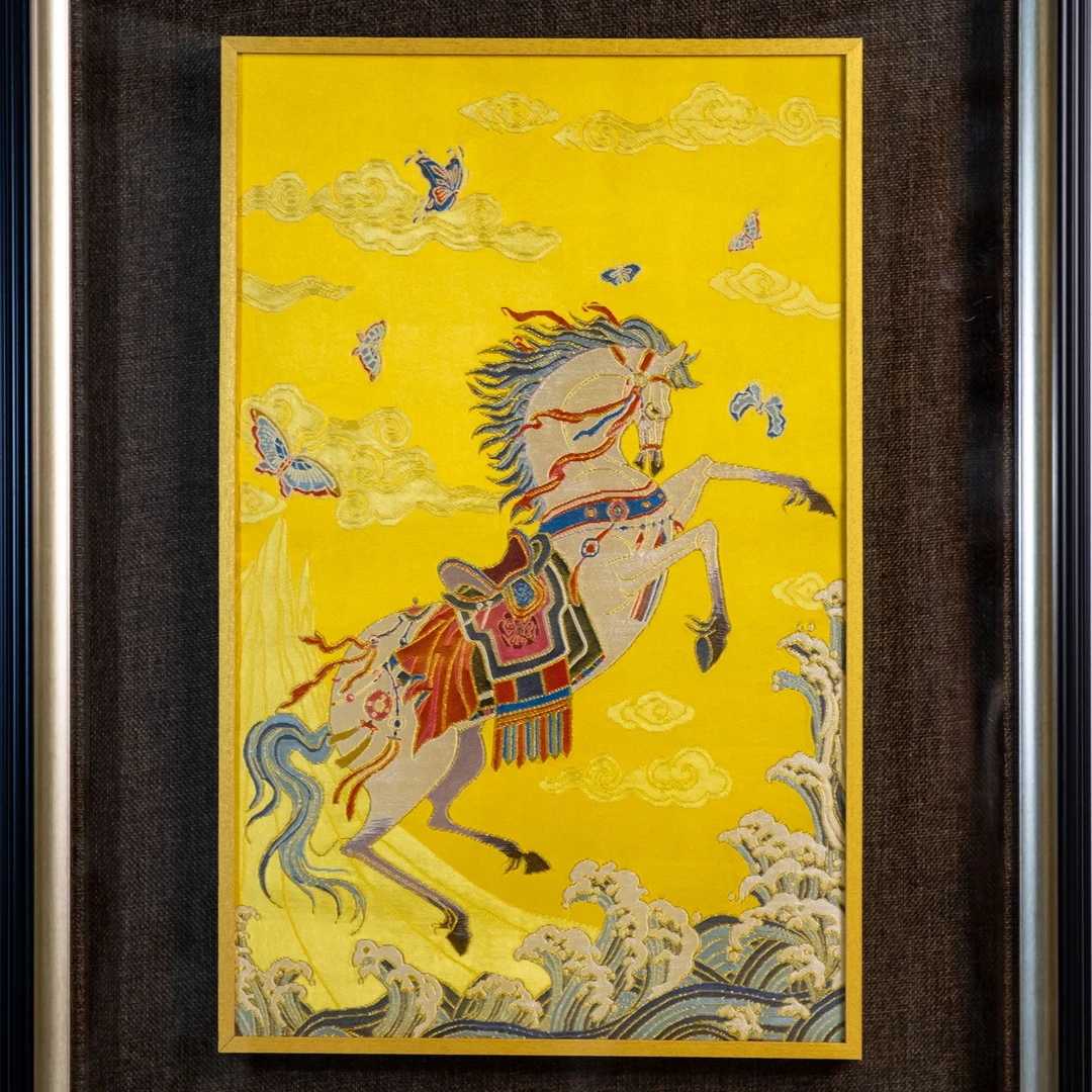 南京云锦[马到成功] 非遗中式通用送礼装饰摆件