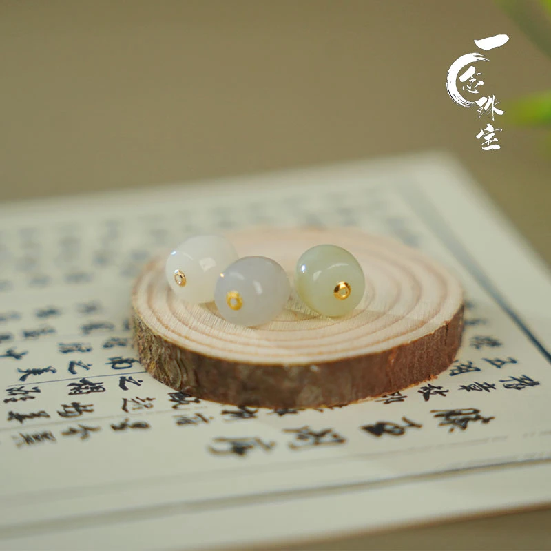 一念珠宝【18K金相思豆】天然和田玉 |路路通 |*18K金*多样性发一